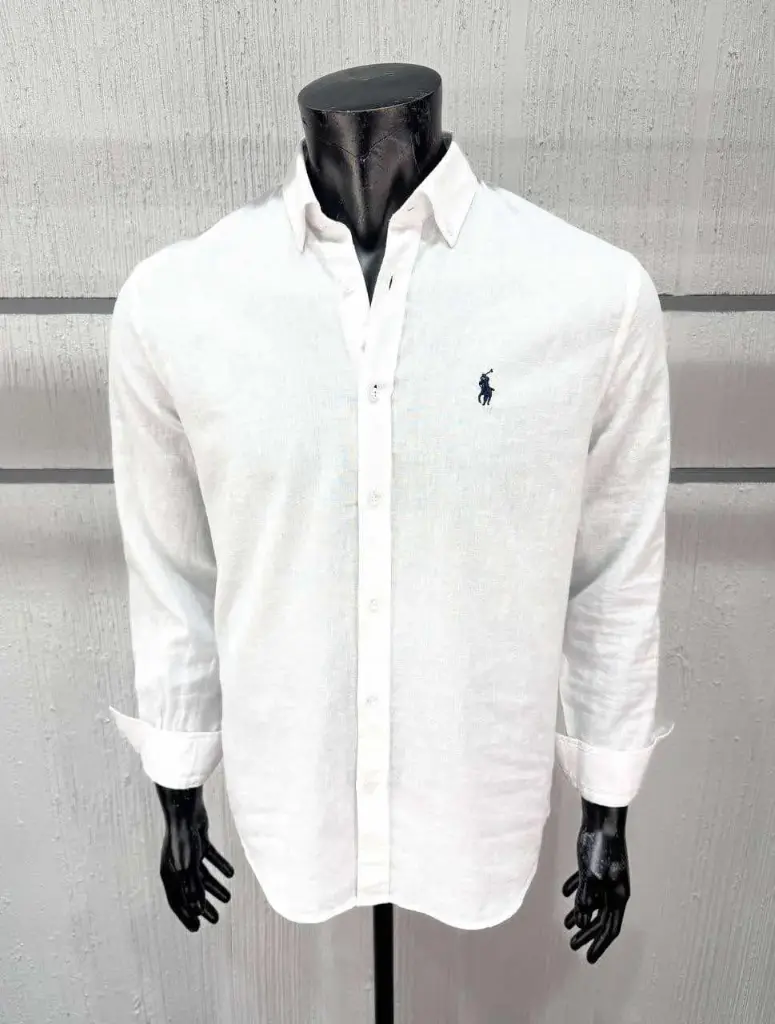 Chemise Slim Fit en lin blanc 