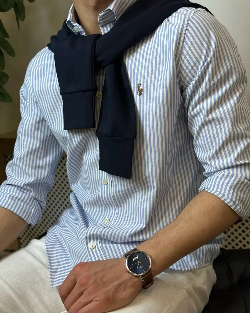 Chemise Oxford rayée stretch Custom Fit