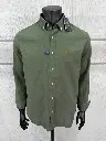 Chemise en lin vert kaki 