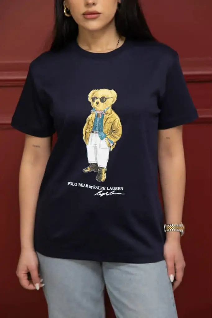 T-shirt polo Bear Bleu femme
