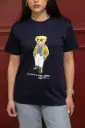 T-shirt polo Bear Bleu femme