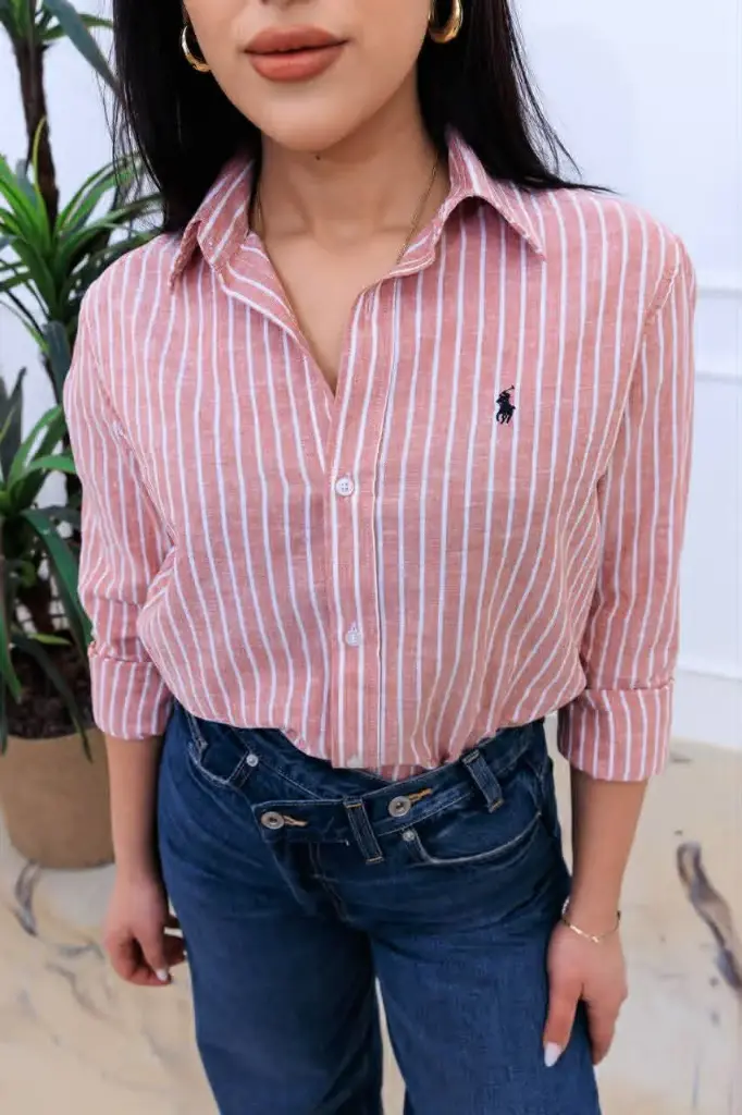 Chemise rayée Rose  femme