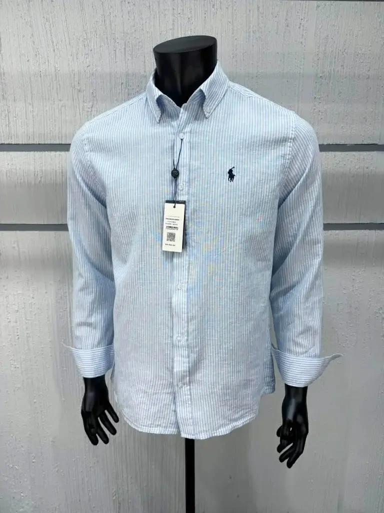 Chemise en lin rayé Custom Fit  RLP