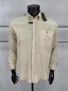 Chemise en lin rayé Custom Fit  RLP avec poche 