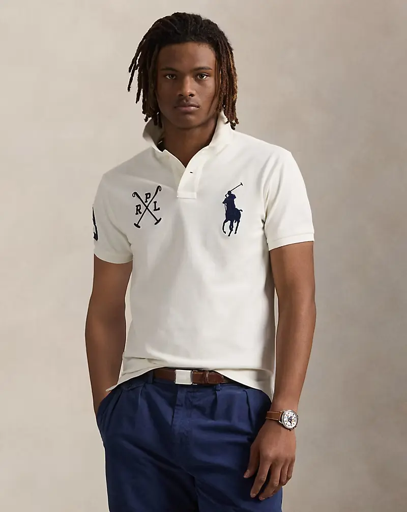 Polo Big Pony en piqué Custom Slim Fit
