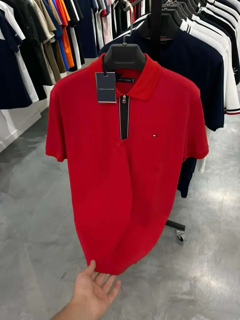 Polo TH zipper rouge