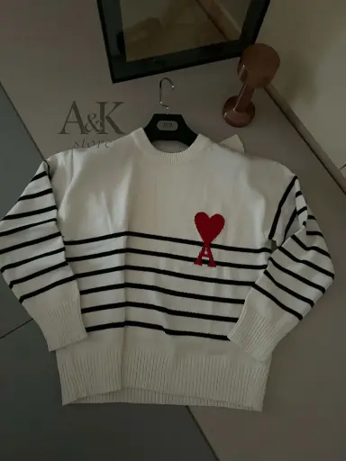 Ami paris rayée Blanc