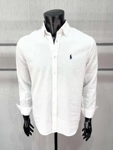 Chemise Slim Fit en lin blanc 