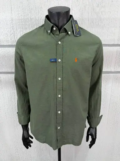 Chemise en lin vert kaki 