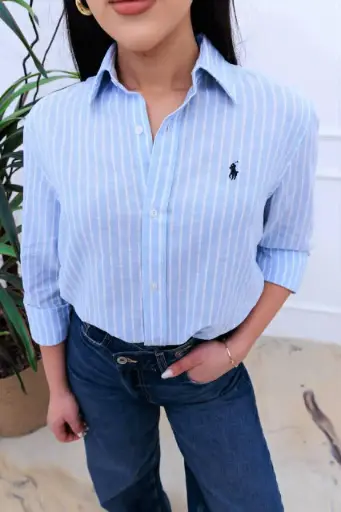 Chemise rayée Bleu Ciel  
