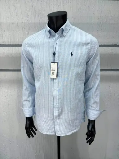 Chemise en lin rayé Custom Fit  RLP