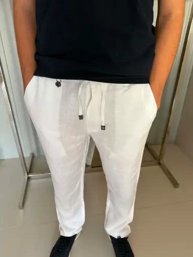 Pant en lin Blanc Loro Piana 
