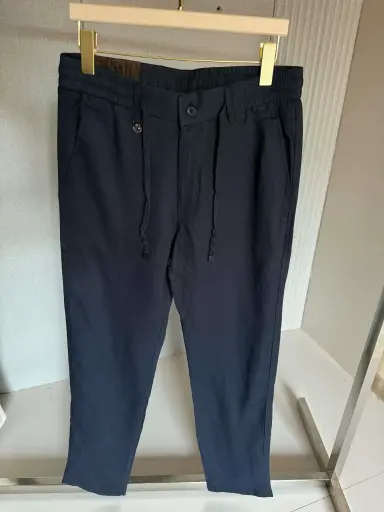 Pant en lin Bleu Loro Piana 